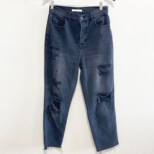 Pacsun Woman Black High Rise Straight Ripped Jeans Size 26